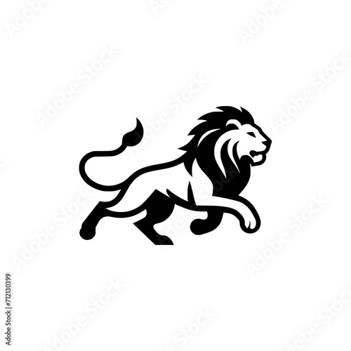 Vector Logo of a Charging Lion. Symbolizing Strength  Leadership  and Nobility. Versatile Design Perfect for Logos  Branding  and Marketing Initiatives. High Quality Illustration on white background.