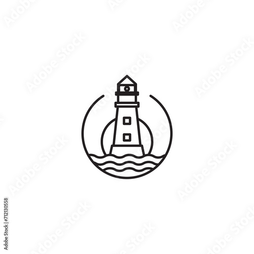 lighthouse icon logo design vector