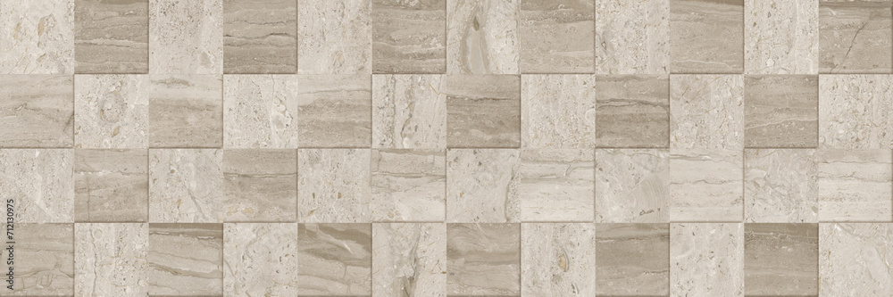 Obraz premium Stone mosaic pattern, square blocks background