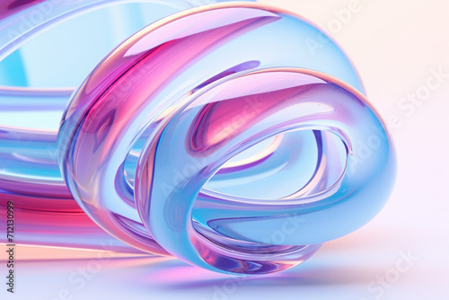 abstract background  glossy spheres in pink and blue colors with reflection. Abstract fluid 3d render holographic iridescent neon curved wave in motion bright background. Gradient design element 