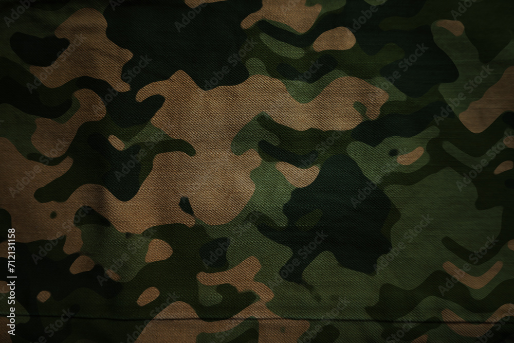 Fototapeta premium army military camouflage cotton cloth texture , woodland variation