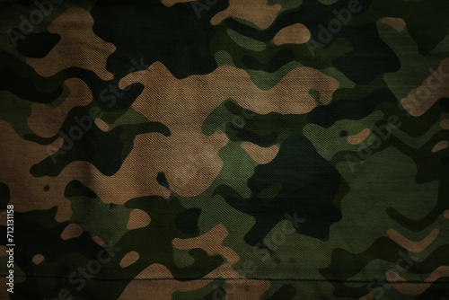 army military camouflage cotton cloth texture , woodland variation photo
