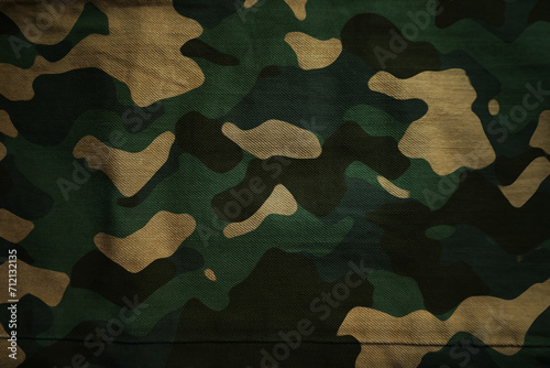 army military camouflage cotton fabric texture , woodland pattern photo