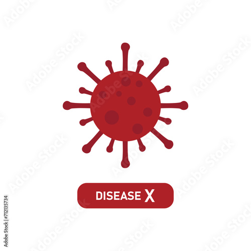 Disease X, a new pandemic. A virus of a hypothetical unknown threat. Medicine and healthcare concept. Flat vector illustration eps 10.