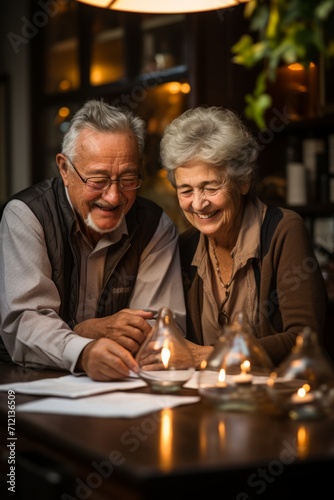 Senior couple consulting with a tax professional to prepare their annual tax returns  Generative AI