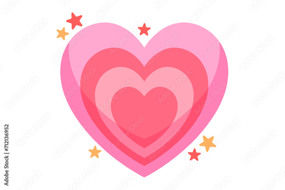 Pink Heart Decor Sticker Design