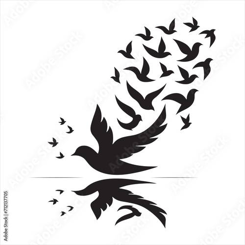 Wallpaper Mural Radiant Soar: Pigeon Silhouette Glowing in a Radiant Flight - Beautiful Bird Silhouette - Bird Vector
 Torontodigital.ca