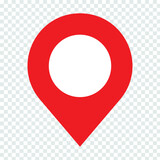 red pin point. map address location pointer symbol.location pin icon symbol sign isolated on transparent background, map icon.Location pin icon flat vector illustration design