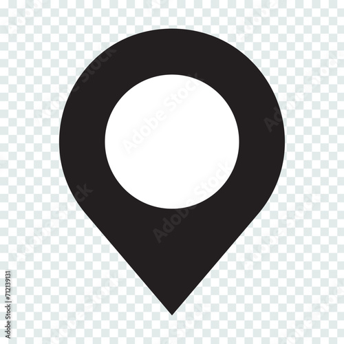 pin point icon. map location pointer flat style isolated on transparent background. vector illustration