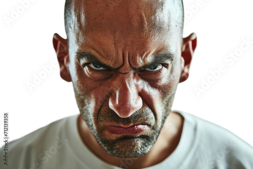 Angry Man Isolated on Transparent Background