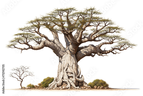 Baobab Tree Isolated on Transparent Background