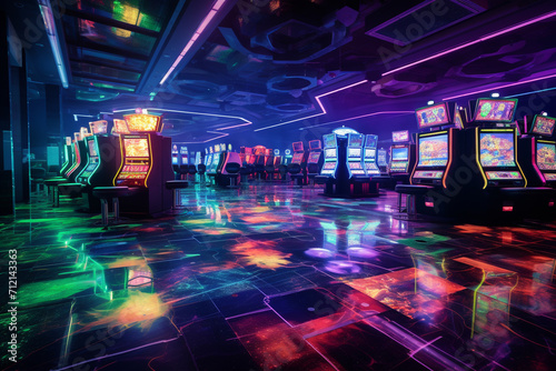 machines. Casino industry. Gambling. Nightlife. Gamble in Nevada US. Fortune, American happy game for money Air air hockey. Arcade area for hockey and many other transparent background Generative Ai