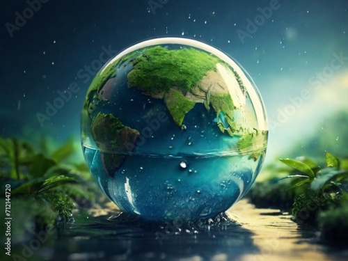 World water day. Globe Concept  design for banner poster.