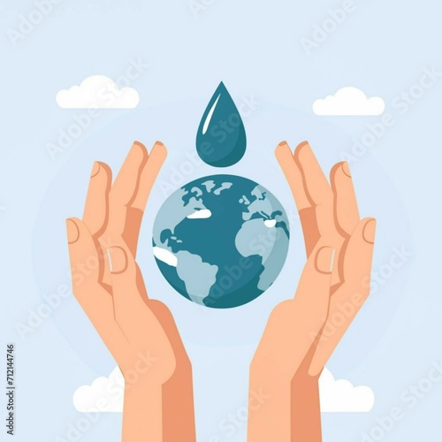 World water day. Globe Concept design for banner poster.