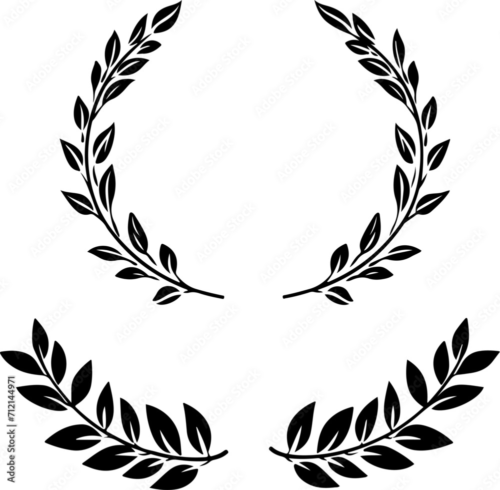 Laurel wreaths and minimalist flowers 