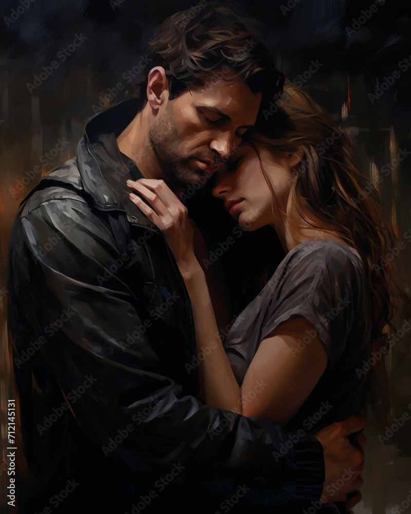 Intimate couple embracing Intimate couple embracing