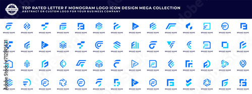 F monogram logo design collection.  icons for business of luxury, elegant, minimalist photo