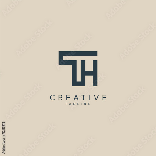 Alphabet Letters TH HT Business Logo Initial Based Monogram Icon Vector.