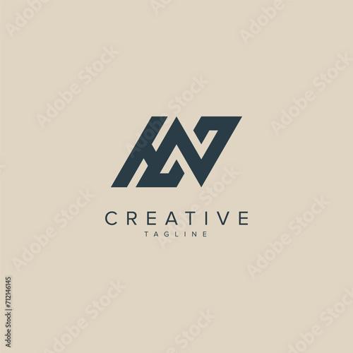 Alphabet Letters HN NH Business Logo Initial Based Monogram Icon Vector.
