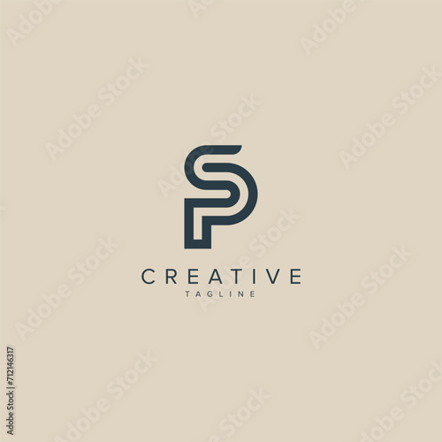 Alphabet letters SP PS business Logo Initial Based Monogram Icon Vector.