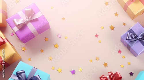 Gift box background with copy space for Christmas gifts, holiday or birthday