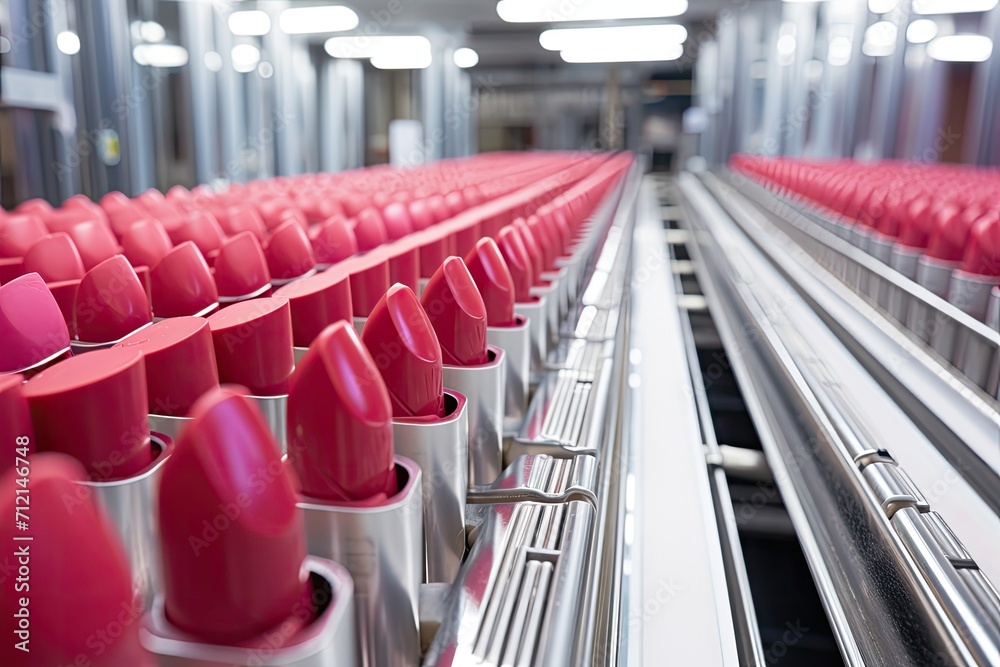 Fototapeta premium conveyor belt conveyor with lipstick