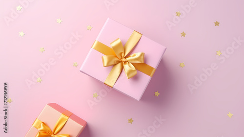 Gift box background with copy space for Christmas gifts, holiday or birthday © jiejie