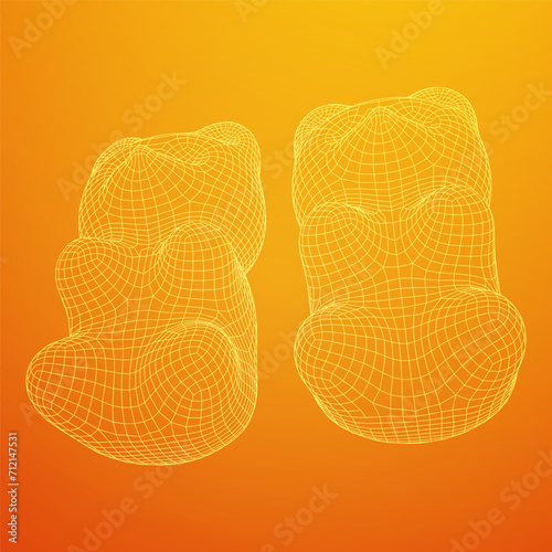 Gummy bear. Jelly fruit candy