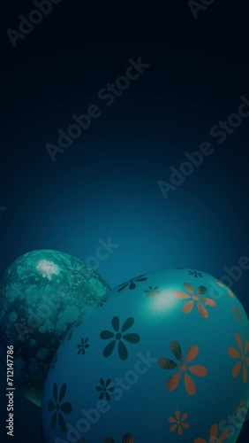 Easter card without inscription, 3d_motion_blue_and_gold