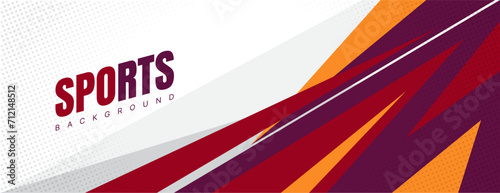 abstract sports banner background with red, orange and purple color. vector illustration