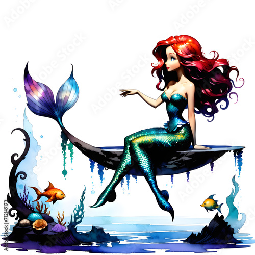 Mermaids are fascinating creatures from folklore, often depicted as having a magical allure. One particular mermaid character stands out as being exceptionally adorable. With her vibrant blue tail ado photo