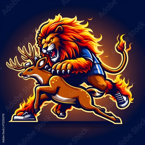 lion hunting deer with fury esport