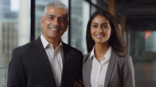 diverse group of confident professional business people, arms crossed, standing in an office