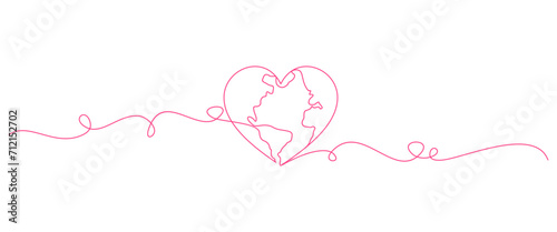 Earth shape Heart. Vector World Health Day Element eps 10