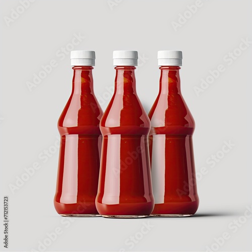 Red ketchup bottle mockup