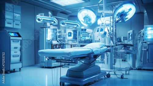 Modern equipment in operating room. Medical devices