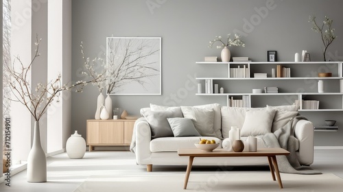cozy gray home background illustration elegant contemporary  stylish serene  sophisticated calming cozy gray home background
