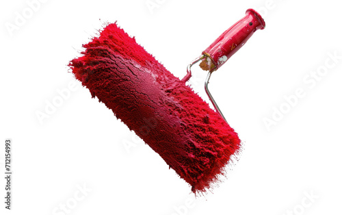 Paint Roller in Close-Up On Transparent Background. photo
