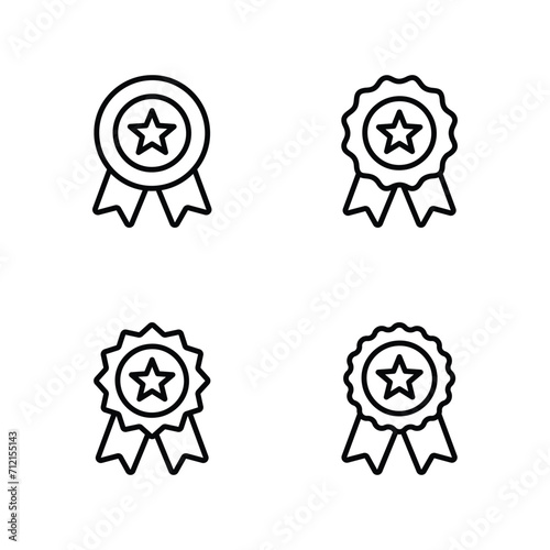 award medal icon set vector