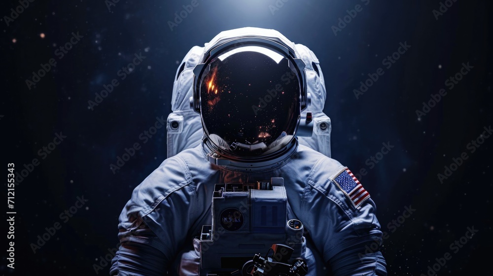 Portrait of an astronaut in a spacesuit, symbolizing the spirit of space exploration