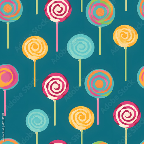 colorful lollipop pattern, vibrant color, tile pattern