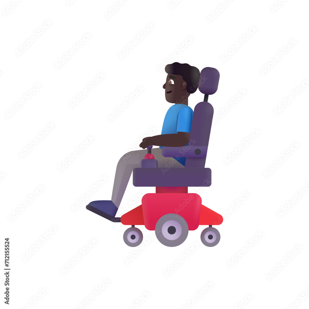 Man in Motorized Wheelchair: Dark Skin Tone