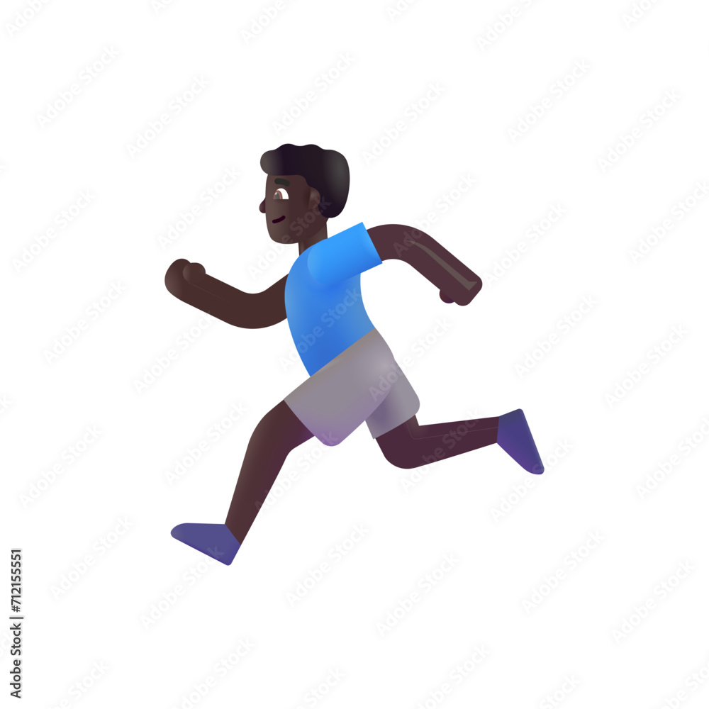 Man Running: Dark Skin Tone