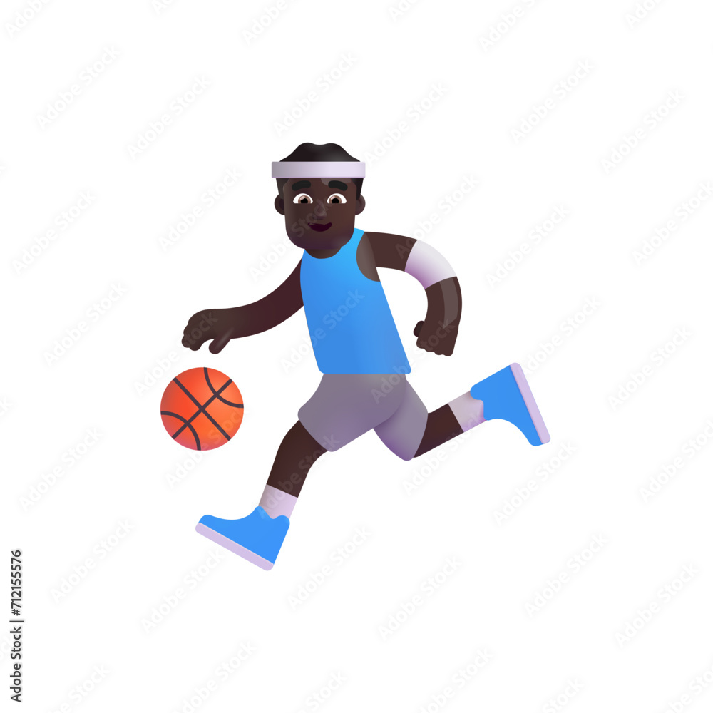 Man Bouncing Ball: Dark Skin Tone Man Bouncing Ball: Dark Skin Tone