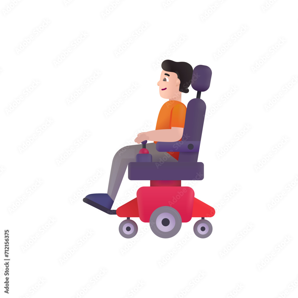 Person in Motorized Wheelchair: Light Skin Tone