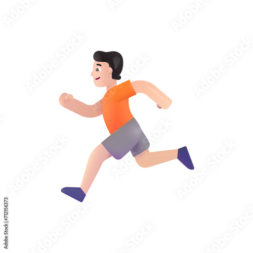 Person Running: Light Skin Tone