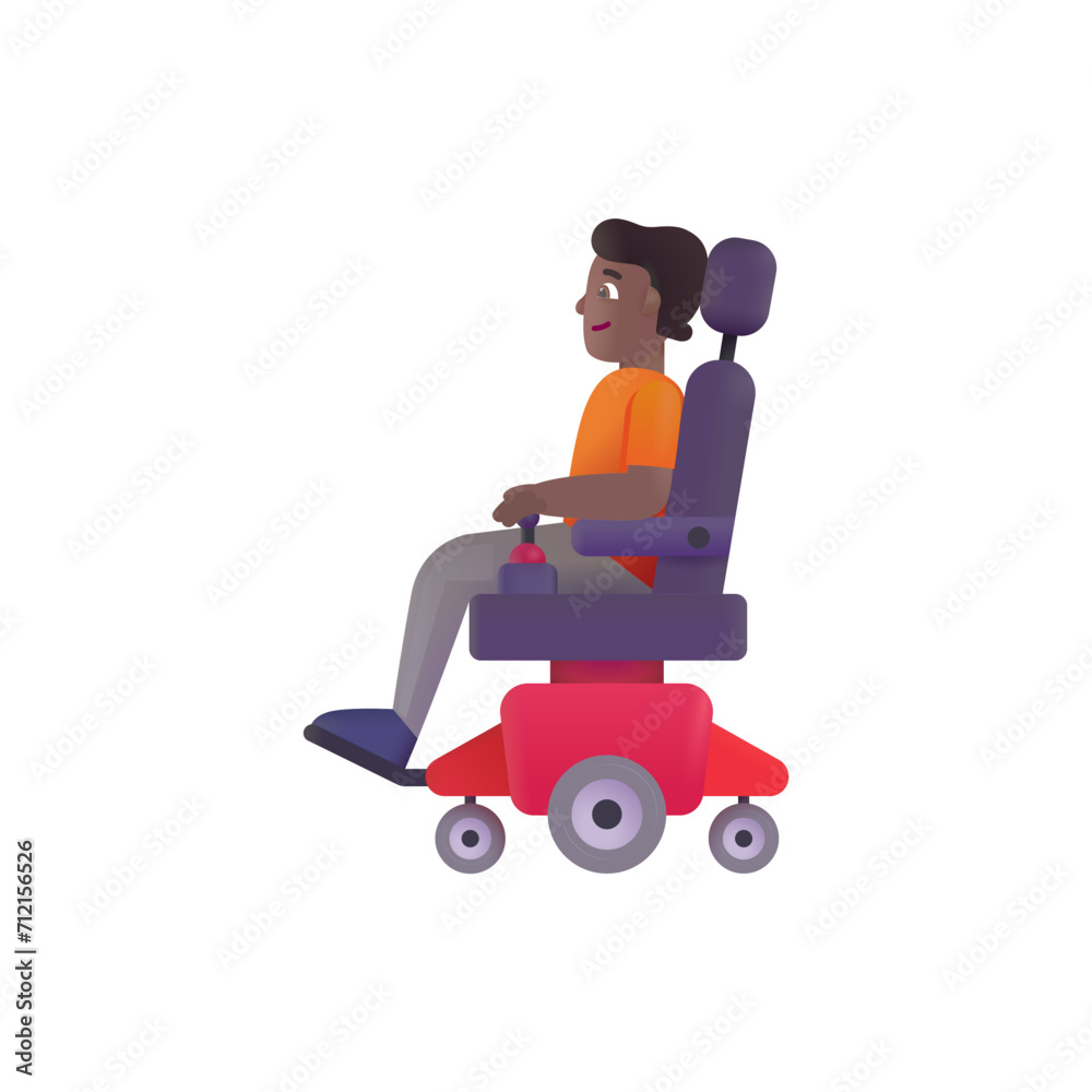 Person in Motorized Wheelchair: Medium-Dark Skin Tone