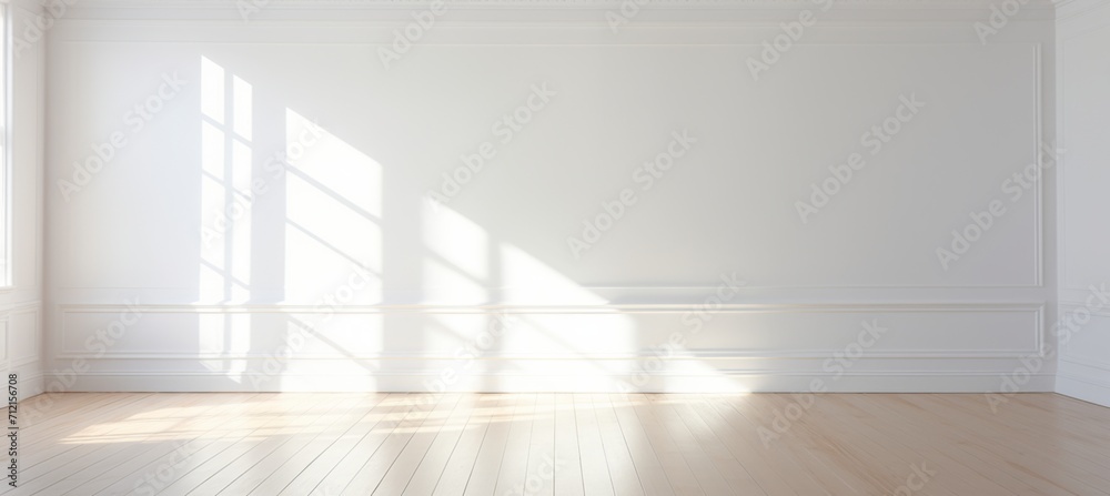 Fototapeta premium light reflections in a white room, in the style of sunrays shine upon it, minimalist detail
