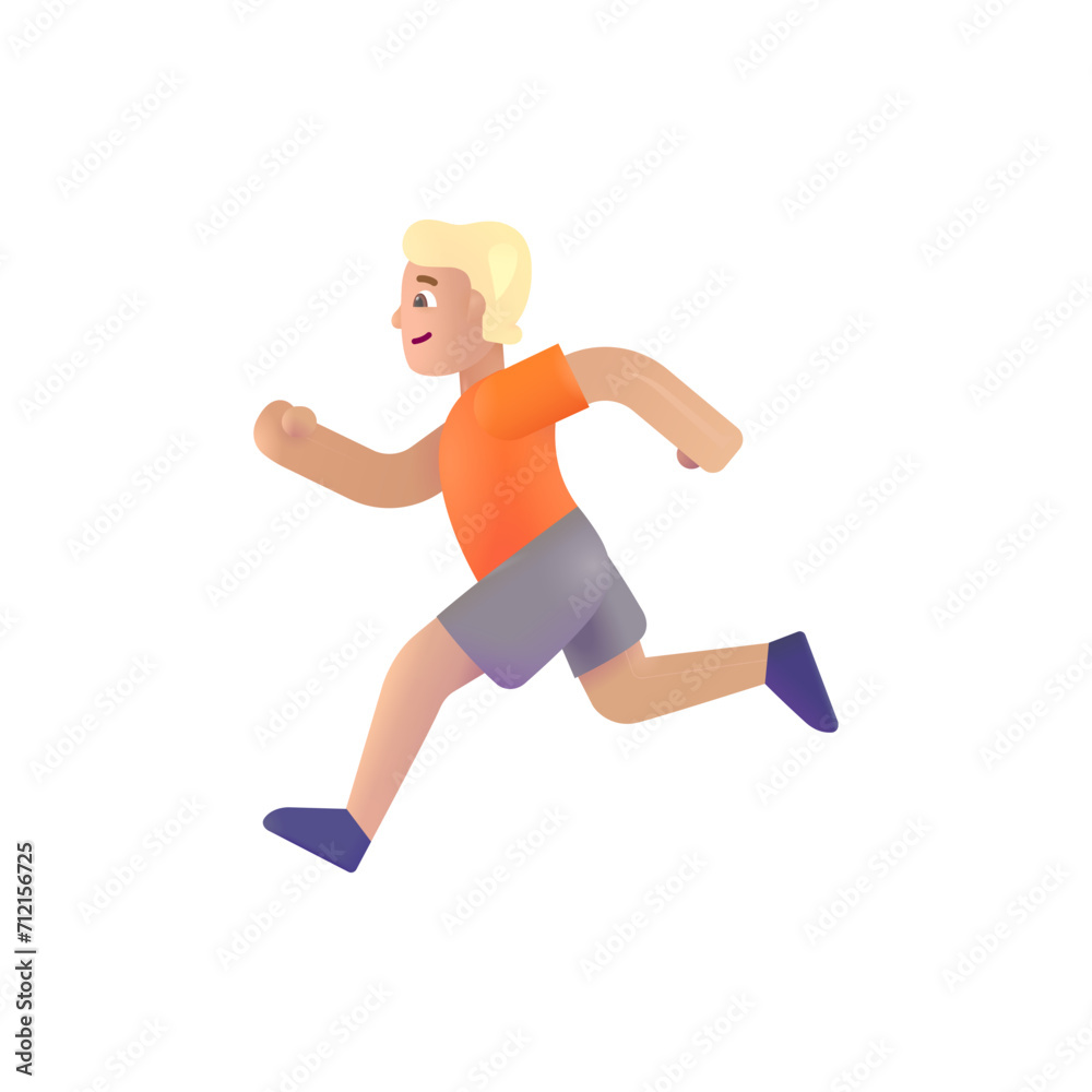 Person Running: Medium-Light Skin Tone Person Running: Medium-Light Skin Tone
