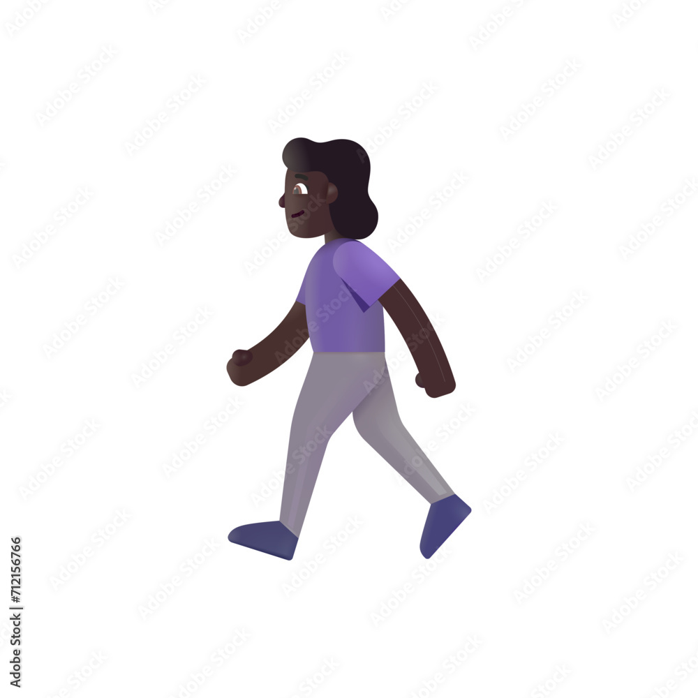 Woman Walking: Dark Skin Tone